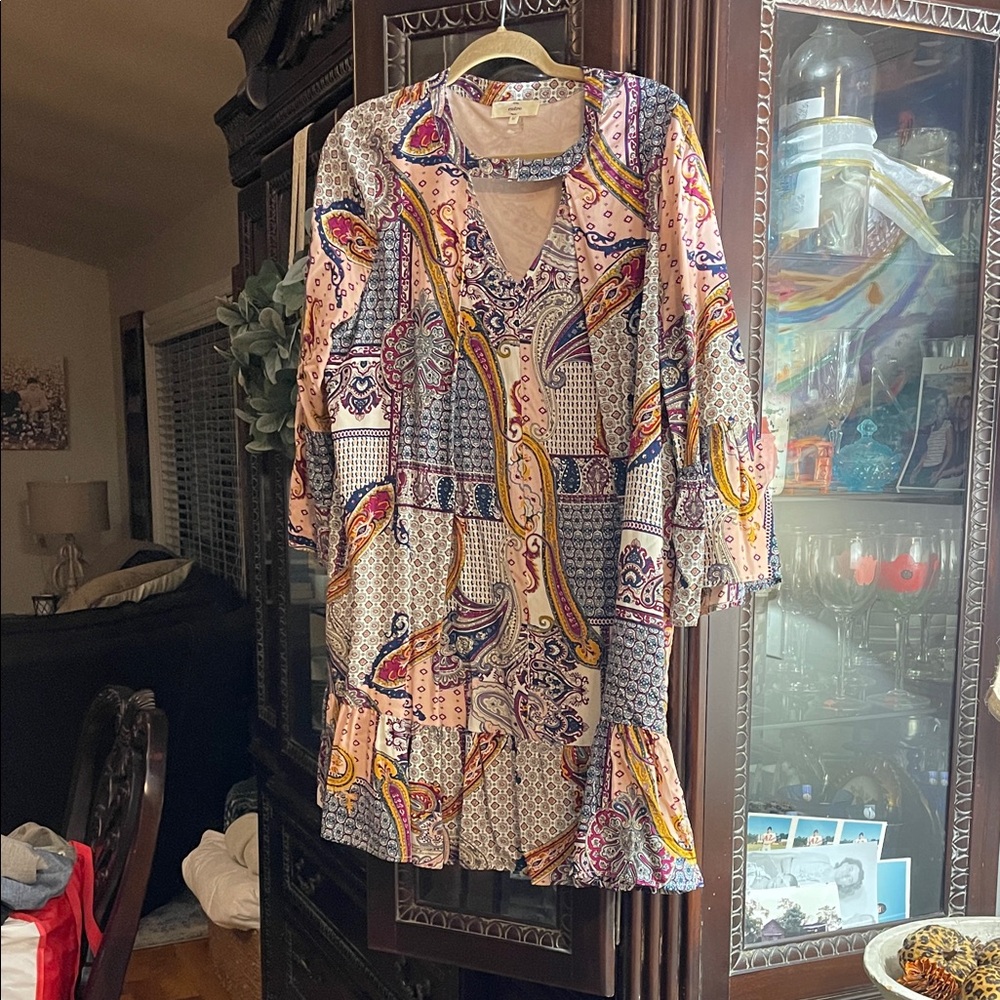Easel Colorful Paisley and Patchwork Tunic